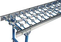 Leichtröllchenbahnen Gesamt-B.640mm Gerade 1m m.Stahlröllchen,verz.100mm