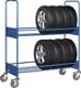 Reifenwagen 2 Reifentr.verstellb.i.Raster 150mm Ladefl.-L1420xB600mm STA blau