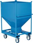 Schüttgutbehälter m.Staplertaschen 1000l Trgf.600kg patinagrün fahrbar