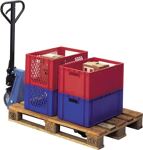 Gabelhubwagen Gabel-L.2000mm Trgf.2000kg STA taubenblau PUR/PUR TECWERK