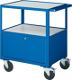 Tischwagen 3 Ladeflächen L660xB495xH800mm blau Ablage m.Winkelrahmen 1 Schrank