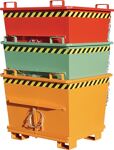 Klappbodenbehälter 1,0 m³, NW-Nr.: 9121444063 L1200xB1040xH1270mm, lack.feuerrot o.Zentrierwände BAUER  