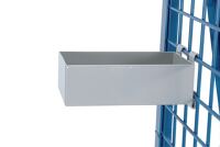 Materialkasten L250xB150xH80mm STA lichtgrau Trgf.25kg f.Werkstückwagen FETRA