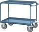 Tischwagen Bügel waagerecht 2 Stahlblechwannen L850xB500mm Rand-H.40mm taubenbl.