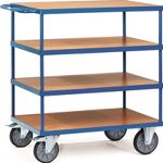 Tischwagen 4 Ladeflächen L1000xB600mm brillantblau Trgf.600kg FETRA