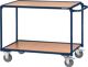 Tischwagen 2 Ladeflächen L850xB500mm saphirblau Trgf.300kg Bügel waager.TECWERK