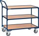 Tischwagen 3 Ladeflächen L1000xB600mm saphirblau Trgf.300kg Bügel senkr.TECWERK