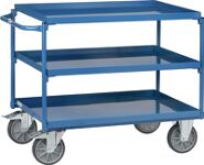 Tischwagen Bügel waagerecht 3Stahlblechwan. L1000xB700mm Rand-H.40mm brillantbl.