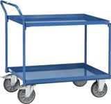 Tischwagen Bügel, NW-Nr.: 9110444128 senkrecht 2, Stahlblechwannen L850xB500mm Rand-H.40mm, brillantblau  
