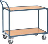 Tischwagen 2 Ladeflächen, NW-Nr.: 9000444129 L1000xB600mm taubenblau, Trgf.300kg Schiebebügel senkrecht PROMAT  