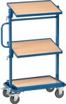 Beistellwagen Trgf.200kg 1feste 2neigbare Etagen m.Holzwerkstoffpl. brillantblau