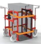 Hubtransportroller Tragfähigkeit/Paar 2800kg Polyamid-Bereifung rot