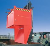 Klappbodenbehälter 0,5 m³ L840xB1245xH845mm lack.feuerrot m.Zentrierwände BAUER