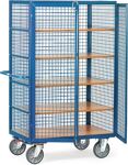 Etagenwagen L1170xB740xH1792mm Trgf.750kg 4Etagen Drahtgitter Flügeltür SV FETRA