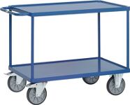 Tischwagen Bügel waagerecht 2Stahlblechwan. L1000xB700mm Rand-H.10mm brillantbl.