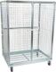 Rollbehälter L950xB1350xH1820mm 3Seitenwände,Flügeltür,Dach Elastic,grau Bereif.