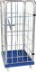 Rollbehälter L724xB815xH1660mm 3 Seitenwände,Tür,Ku-Plattform PP Bereifung blau