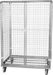 Rollbehälter L1200xB800xH1820mm 3Seitenw.,Flügeltür u.Dach Elastic,grau Bereif.