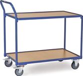 Tischwagen 2 Ladeflächen L1000xB700mm brillantblau Trgf.300kg Bügel senkrecht