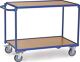 Tischwagen 2 Ladeflächen L1000xB700mm brillantblau Trgf.300kg Bügel waagerecht