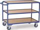 Tischwagen 3 Ladeflächen L1200xB800mm brillantblau Trgf.300kg Bügel waagerecht