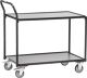 Tischwagen 2 Ladeflächen L850xB500mm grau Trgf.300 kg Bügel senkrecht FETRA