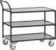 Tischwagen 3 Ladeflächen L1000xB600mm grau Trgf.300 kg Bügel senkrecht FETRA