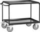 Tischwagen Bügel waagerecht 2Stahlblechwannen L850xB500mm Rand-H.40mm grau FETRA