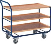 Tischwagen 3 Holzwerkstoffplatten L775xB475mm Rand-H.20mm enzianblau