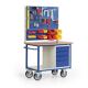 Werkstattwagen 2Loch-/1Schlitzplatte H1890xB1200xT690mm grau/blau 3x120,1x180mm