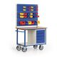 Werkstattwagen 3Schlitzpl. H1890xB1200xT690mm grau/blau Schubl.xH 3x120,1x180mm