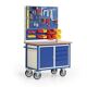 Werkstattwagen 2Loch/1Schlitzplatte H1890xB1200xT690mm grau/blau 3x120,1x180mm