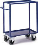 Tischwagen Bügel waagerecht 2Stahlblechwannen L995xB695mm Rand-H.30mm enzianblau