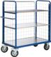 Etagenwagen L1000xB700xH1500mm Gesamttrgf.1200kg 3Etagen Drahtgitter m.Längswand