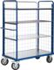 Etagenwagen L1000xB700xH1800mm Gesamttrgf.1200kg 4Etagen Drahtgitter m.Längswand