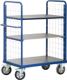 Etagenwagen L1200xB800xH1500mm Gesamttrgf.1200kg 3Etagen Drahtgitter o.Längswand