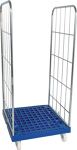 Rollbehälter L724xB815xH1660mm 2 Seitenwände Ku.-Plattform PP Bereifung blau