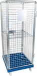 Sicherheits-Rollbehälter L724xB815xH1800mm 3Seitenw.Flügeltür PP Bereifung blau