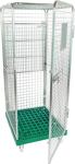 Sicherheits-Rollbehälter L724xB815xH1800mm 3Seitenw.Flügeltür PP Bereifung grün
