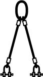 Drahtseilkrangeschirr 2-strängig m.Ovalr.u.2 Schäkeln L1000xD12mm Trgf.1500 kg