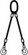 Drahtseilkrangeschirr 2-strängig m.Ovalr.u.2 Ösenh.L1000xD14mm Trgf.2120kg