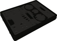 Klappbox L485xB345xH230mm, NW-Nr.: 9000447755 Inh.35l m.2 Griffen, u.Flaschenhalter schwarz-grau LOCKWEILER  