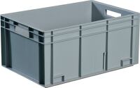 Transportstapelbehälter, NW-Nr.: 9000447806 L400xB300xH220mm grau PP, Durchfassgr.Seitenwände geschl.PROMAT  