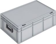 Ku.-Koffer, NW-Nr.: 9000447884 L600xB400xH233mm PP 2, Griffe Schiebeverschluss grau 42l LOCKWEILER  