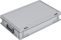 Kunststoffkoffer L600xB400xH133mm PP 2 Griffe Schiebeverschluss grau 24l