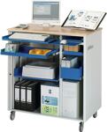 Computerstation H1100xB1030xT660mm mobil enzianblau lichtgrau