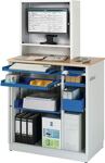 Computertisch H1810xB1030xT660mm stationär enzianblau lichtgrau