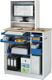 Computertisch H1810xB1030xT660mm stationär enzianblau lichtgrau