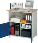Computertisch H1810xB1100xT800mm stationär enzianblau lichtgrau