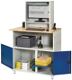 Computertisch H1840xB1100xT790mm stationär enzianblau/lichtgrau RAU